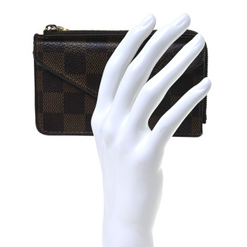 LOUIS VUITTON Damier Ebene Recto Verso Card Holder Red