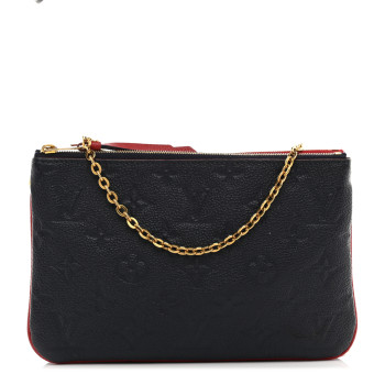 LOUIS VUITTON Empreinte Double Zip Pochette Marine Rouge