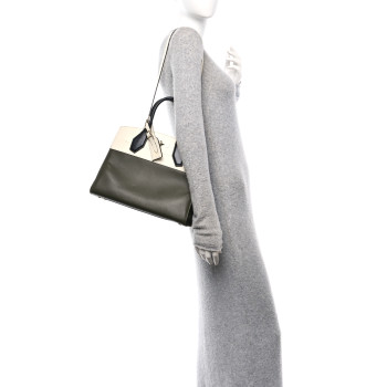 LOUIS VUITTON Taurillon City Steamer MM  Kaki Creme Black