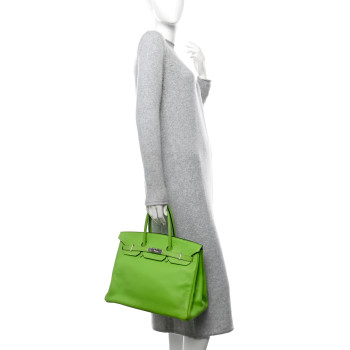 HERMES Taurillon Clemence Birkin 35 Vert Cru