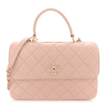 CHANEL Lambskin Quilted Medium Trendy CC Flap Dual Handle Bag Light Beige