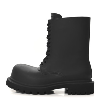 BALENCIAGA Rubber Mens Steroid Lace Up Boots 11 Black