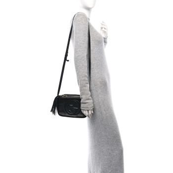 GUCCI Pebbled Calfskin Small Soho Disco Bag Black