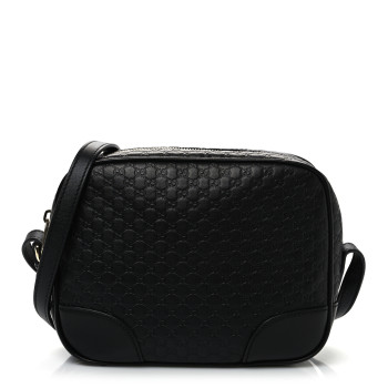 GUCCI Microguccissima Mini Bree Messenger Bag Black