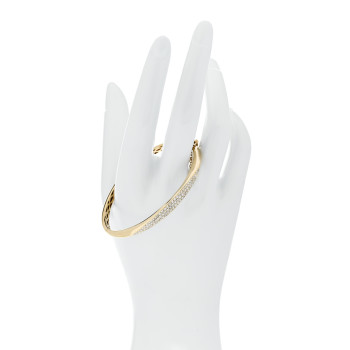 PARKER & WEST 18K Yellow Gold Diamond .97ct Pave Bangle Bracelet M