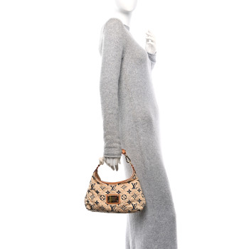 LOUIS VUITTON Nylon Monogram Cruise Bulles PM Beige