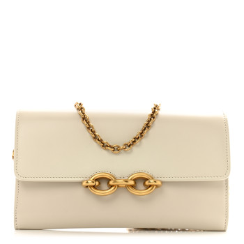 SAINT LAURENT Smooth Calfskin Le Maillon Chain Wallet Crema Soft