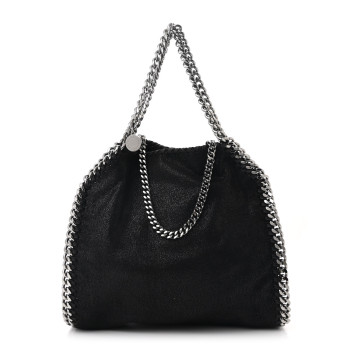 STELLA MCCARTNEY Shaggy Deer Mini Falabella Tote Black