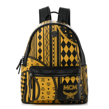MCM Visetos Baroque Print Medium Stark Backpack Black Sahara