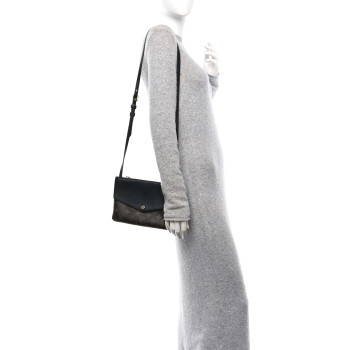 LOUIS VUITTON Monogram Twice Pochette Black