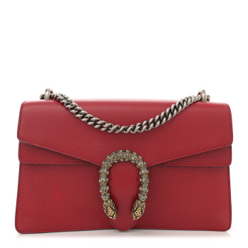 GUCCI Dollar Calfskin Swarovski Crystal Small Dionysus Shoulder Bag Hibiscus Red
