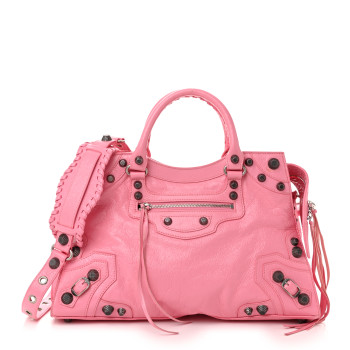 BALENCIAGA Agneau Arena Neo Cagole City Handbag Sweet Pink