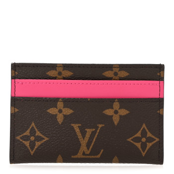 LOUIS VUITTON Monogram Double Card Holder Pondichery Pink