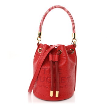 MARC JACOBS Grained Calfskin The Mini Bucket Bag True Red