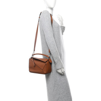LOEWE Calfskin Small Puzzle Bag Tan