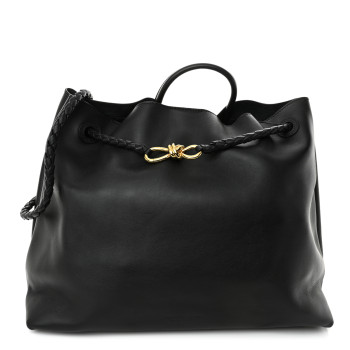 BOTTEGA VENETA Silky Calfskin Large Andiamo Shoulder Bag Black