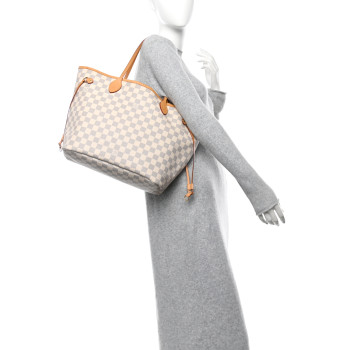 LOUIS VUITTON Damier Azur Neo Neverfull MM Rose Ballerine