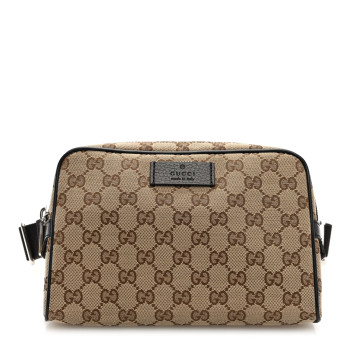 GUCCI Monogram Belt Bag Dark Brown