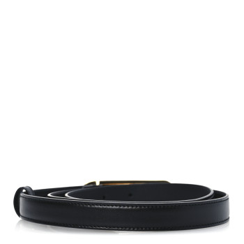 GUCCI Calfskin Crystal Logo Thin Belt 95 38 Black