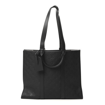 LOUIS VUITTON Taurillon Monogram Sac Plat 24H Black