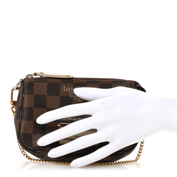 LOUIS VUITTON Damier Ebene Trunks and Locks Mini Pochette Accessories