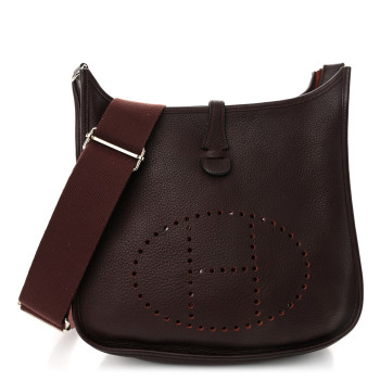 HERMES Taurillon Clemence Evelyne III PM Havane
