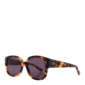 CHRISTIAN DIOR Acetate Cannage Lady Dior Studs Sunglasses Havana