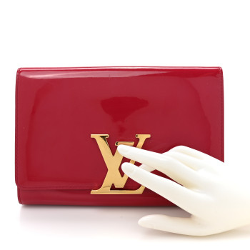 LOUIS VUITTON Patent Louise Clutch Rose Indien