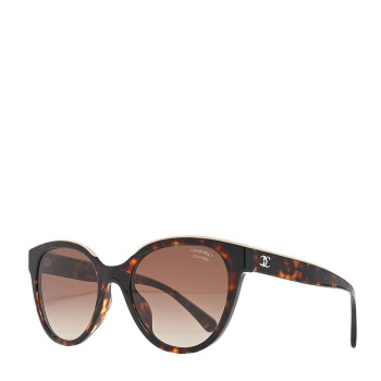 CHANEL Acetate Polarized CC Butterfly Sunglasses 5414-A Tortoise