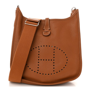 HERMES Taurillon Clemence Evelyne III PM Gold