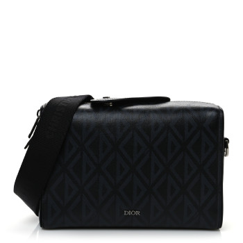 CHRISTIAN DIOR Canvas CD Diamond Lingot 22 Bag Black