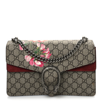 GUCCI GG Supreme Monogram Blooms Small Dionysus Shoulder Bag Beige Multicolor Dry Rose