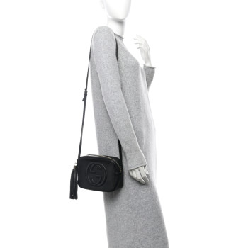 GUCCI Pebbled Calfskin Small Soho Disco Bag Black