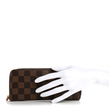 LOUIS VUITTON Damier Ebene Clemence Wallet Cherry