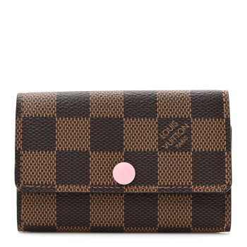 LOUIS VUITTON Damier Ebene Multicles 6 Key Holder Rose Ballerine