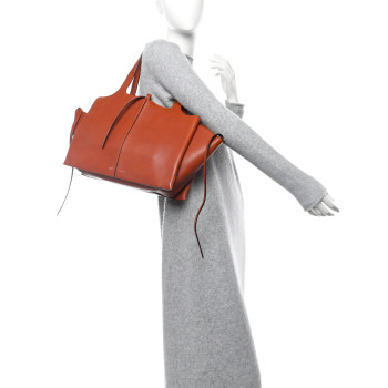CELINE Calfskin Medium Tri-Fold Bag Brick