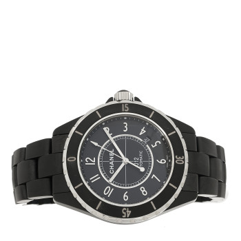 CHANEL Stainless Steel Matte Ceramic 41mm J12 Automatic Watch Black