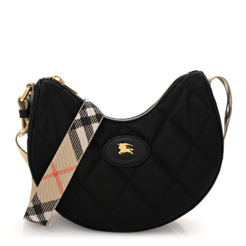 BURBERRY Nylon Horseshoe Crossbody Bag Black