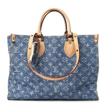 LOUIS VUITTON Monogram Denim Onthego MM  Blue