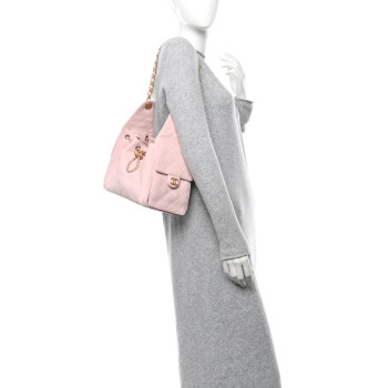 CHANEL Caviar Quilted Small Chanel 25 Handbag Light Pink