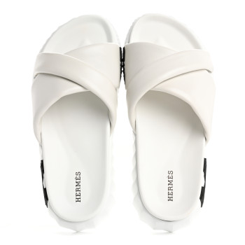 HERMES Nappa Womens Infra Sandals 38 White