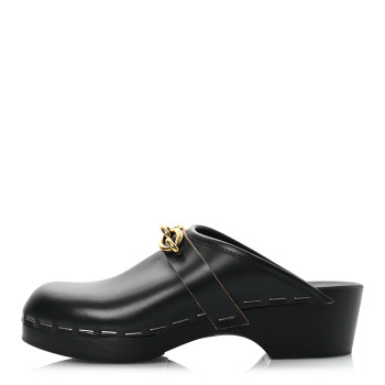 SAINT LAURENT Smooth Calfskin Le Maillon Clogs 39.5 Black
