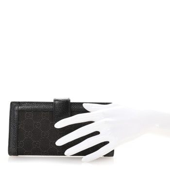GUCCI Monogram Continental Charmy Wallet Black