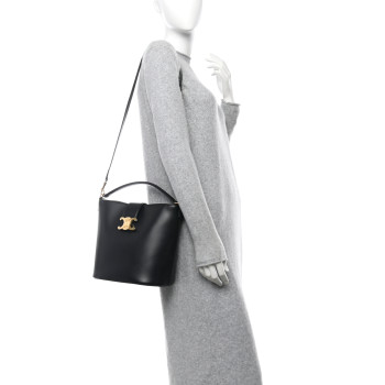 CELINE Smooth Calfskin Triomphe Medium Louise Bag Black
