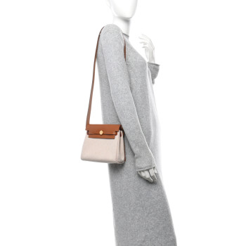 HERMES Military Toile Vache Hunter Herbag Zip Retourne 20 Ecru Beige Fauve