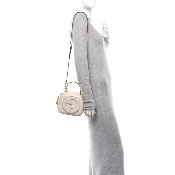 GUCCI Sakai Be Green Calfskin Diagonal Stitched Blondie Top Handle Bag Mystic White