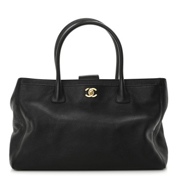 CHANEL Caviar Cerf Executive Shopper Tote Black