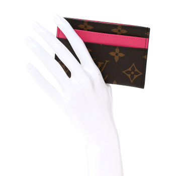 LOUIS VUITTON Monogram Double Card Holder Pondichery Pink