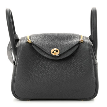 HERMES Taurillon Clemence Mini Lindy 20 Ardoise