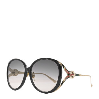 GUCCI Metal Oversized Round Frame GG0225S Sunglasses Gold